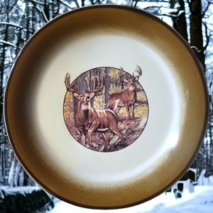 1 Vtg Buck Wear Dinner Plate MHS Great Ideas White Tail Deer Buck Hunting Cabin